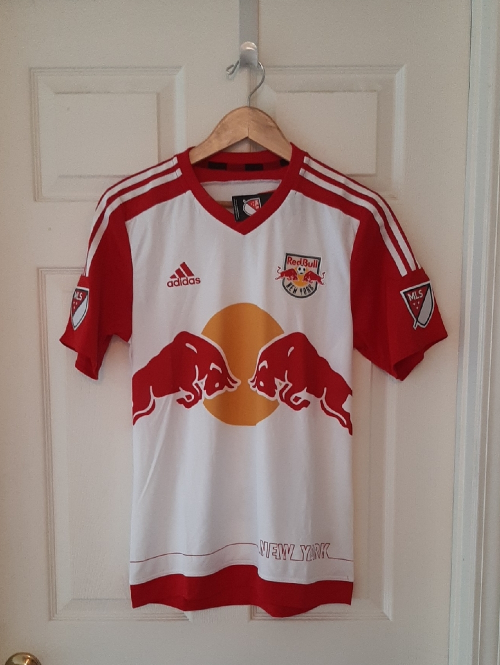 adidas Vintage Red & White New York Red Bulls Soccer Jersey